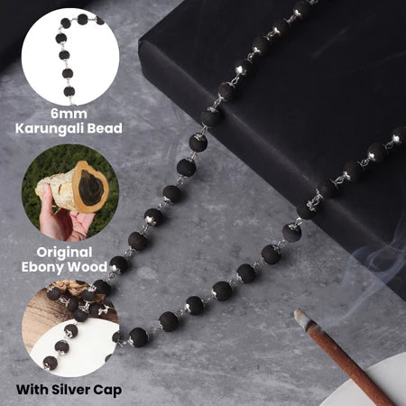 Prachin Divya Mala Original Karungali Malai with 108-Beads  with Govt. Certification