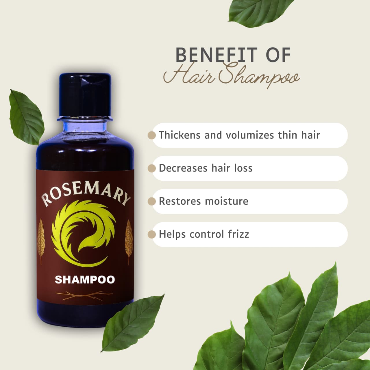 Rosemary Shampoo – Powered by Pure Rosemary Essential Oil